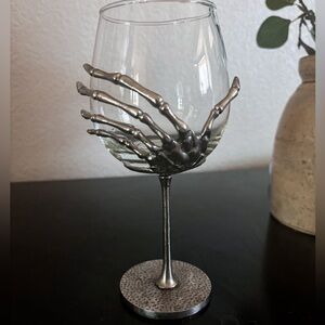 Skeleton Hand Wine Glass Gothic Goblet Stemmed Pottery Barn Halloween Decor